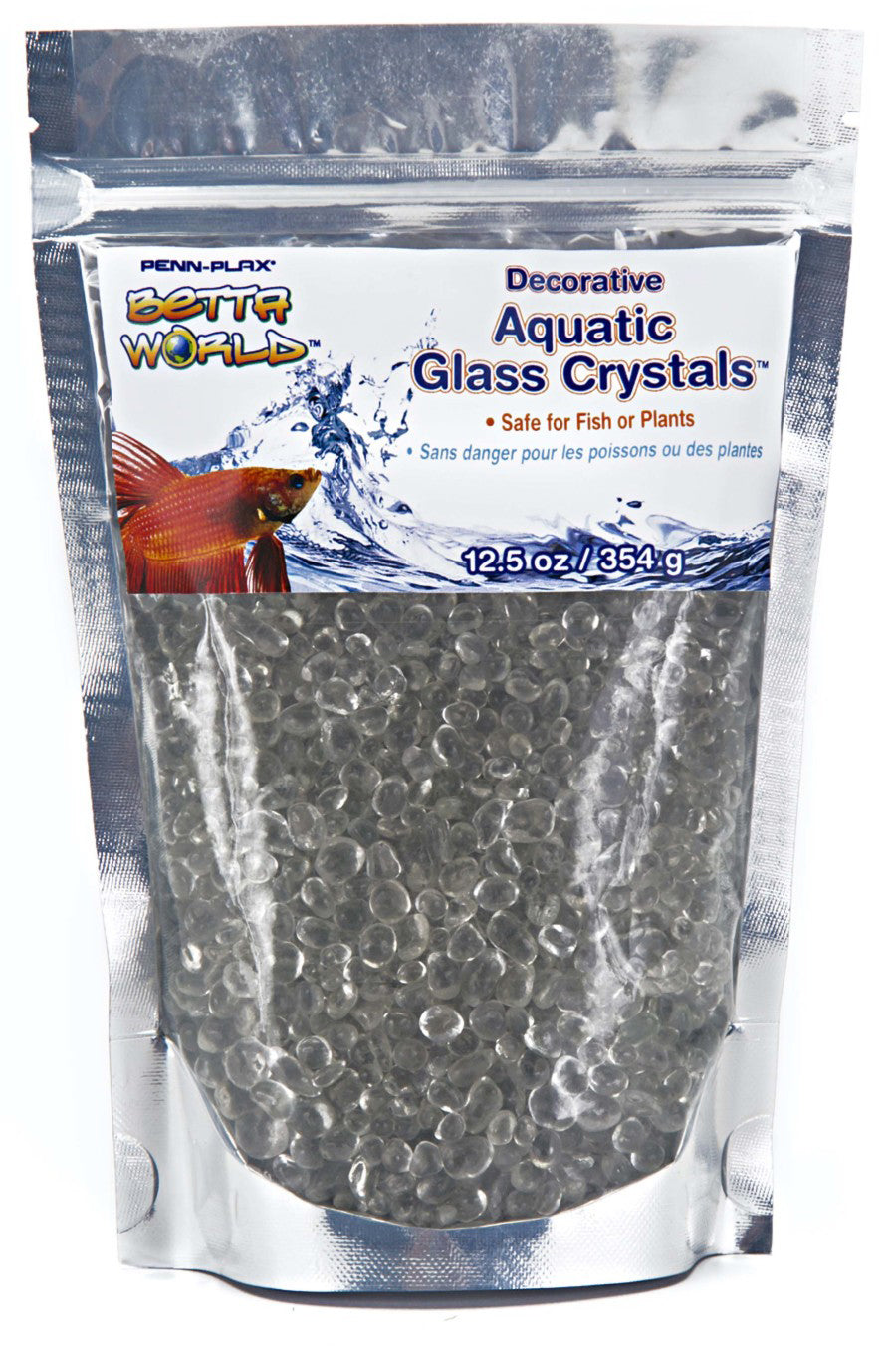 Penn-Plax Betta World Aquatic Glass Crystal Décor, White, 12.5 oz