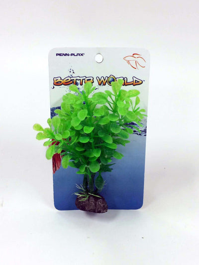 Penn-Plax Betta World Betta Aquarium Plant, Green, 4 in