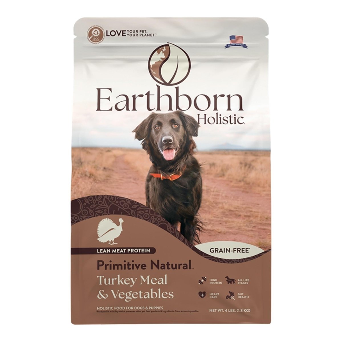 Earthborn Holistic Primitive Natural Grain - Free Dry Dog Food Turkey Meal & Vegetables 4lb - Pets Perfect