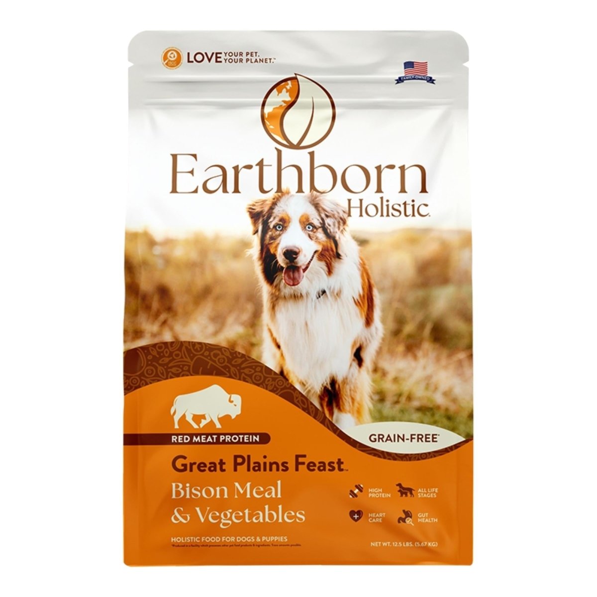 Earthborn Holistic Great Plains Feast Grain - Free Dry Dog Food Bison Meal & Vegetables 12.5lb - Pets Perfect