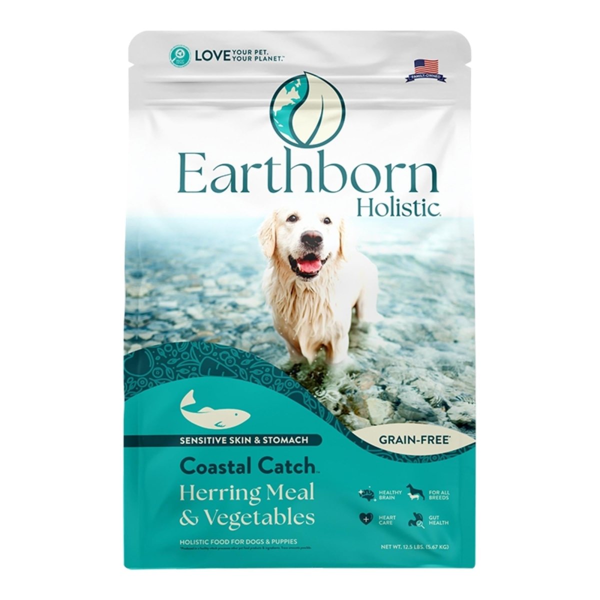 Earthborn Holistic Coastal Catch Grain - Free Dry Dog Food Herring Meal & Vegetables 12.5lb - Pets Perfect