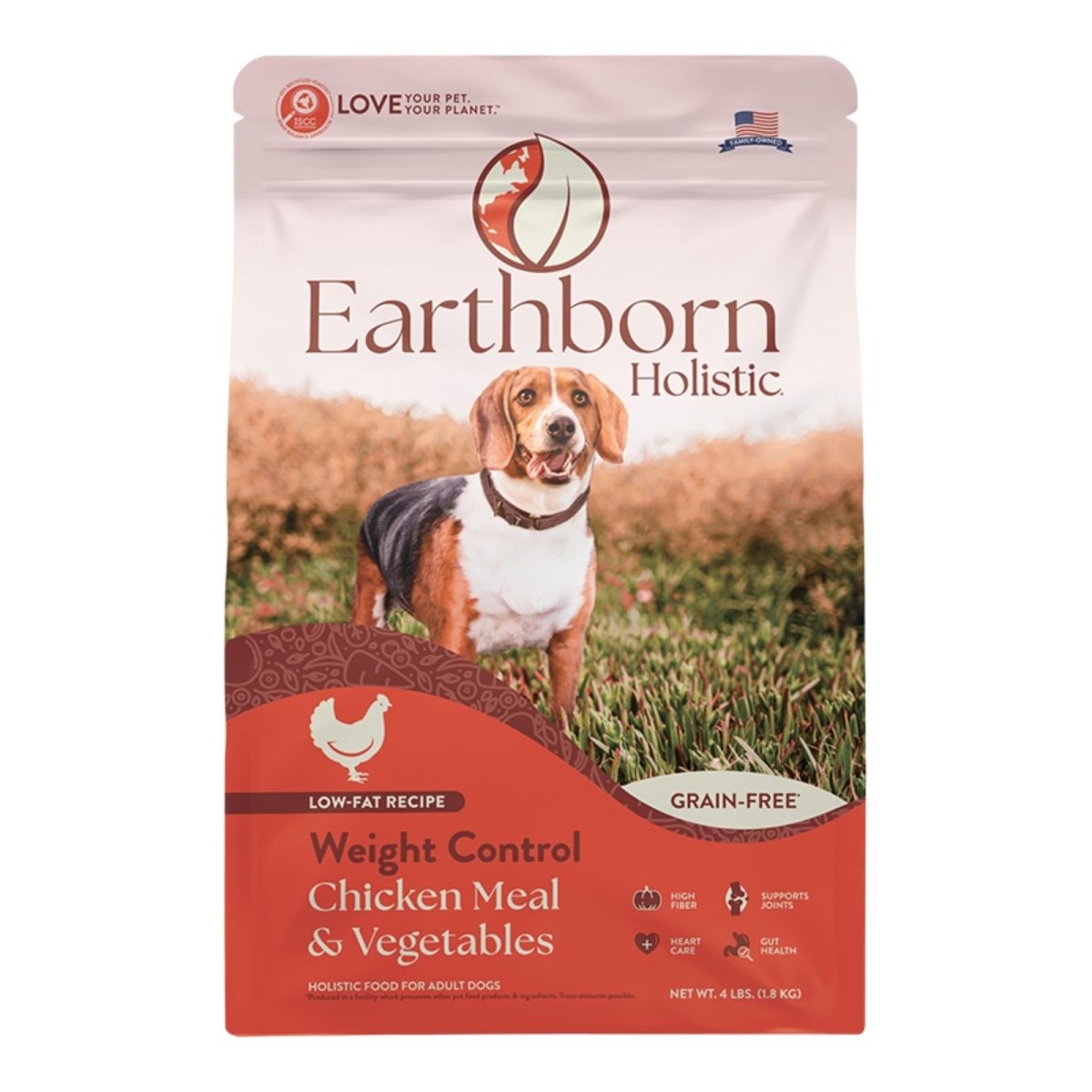 Earthborn Holistic Weight Control Grain - Free Dry Dog Food Chicken Meal & Vegetables 4lb - Pets Perfect