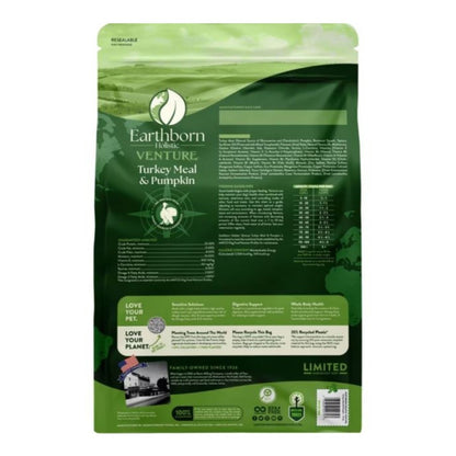 Earthborn Holistic Venture Limited Ingredient Diet Grain - Free Dry Dog Food Turkey Meal & Pumpkin 25lb - Pets Perfect