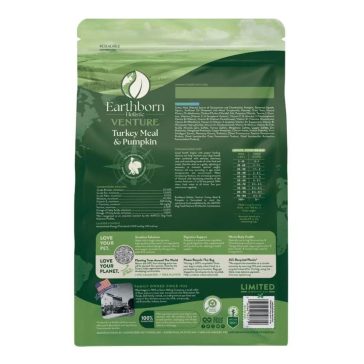 Earthborn Holistic Venture Limited Ingredient Diet Grain - Free Dry Dog Food Turkey Meal & Pumpkin 4lb - Pets Perfect