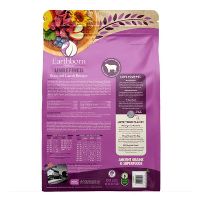 Earthborn Holistic Unrefined Ancient Grains & Superfoods Dry Dog Food Roasted Lamb 25lb - Pets Perfect