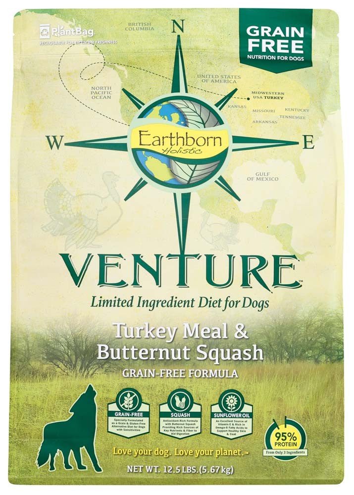 Earthborn Holistic Venture L.I.D. Grain - Free Dry Dog Food Turkey & Butternut Squash 12.5lb - Pets Perfect