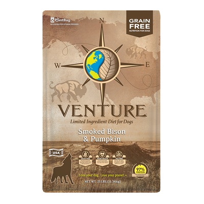 Earthborn Holistic Venture LargeI.D. Grain-Free Dry Dog Food Smoked Bison & Pumpkin 25 lb