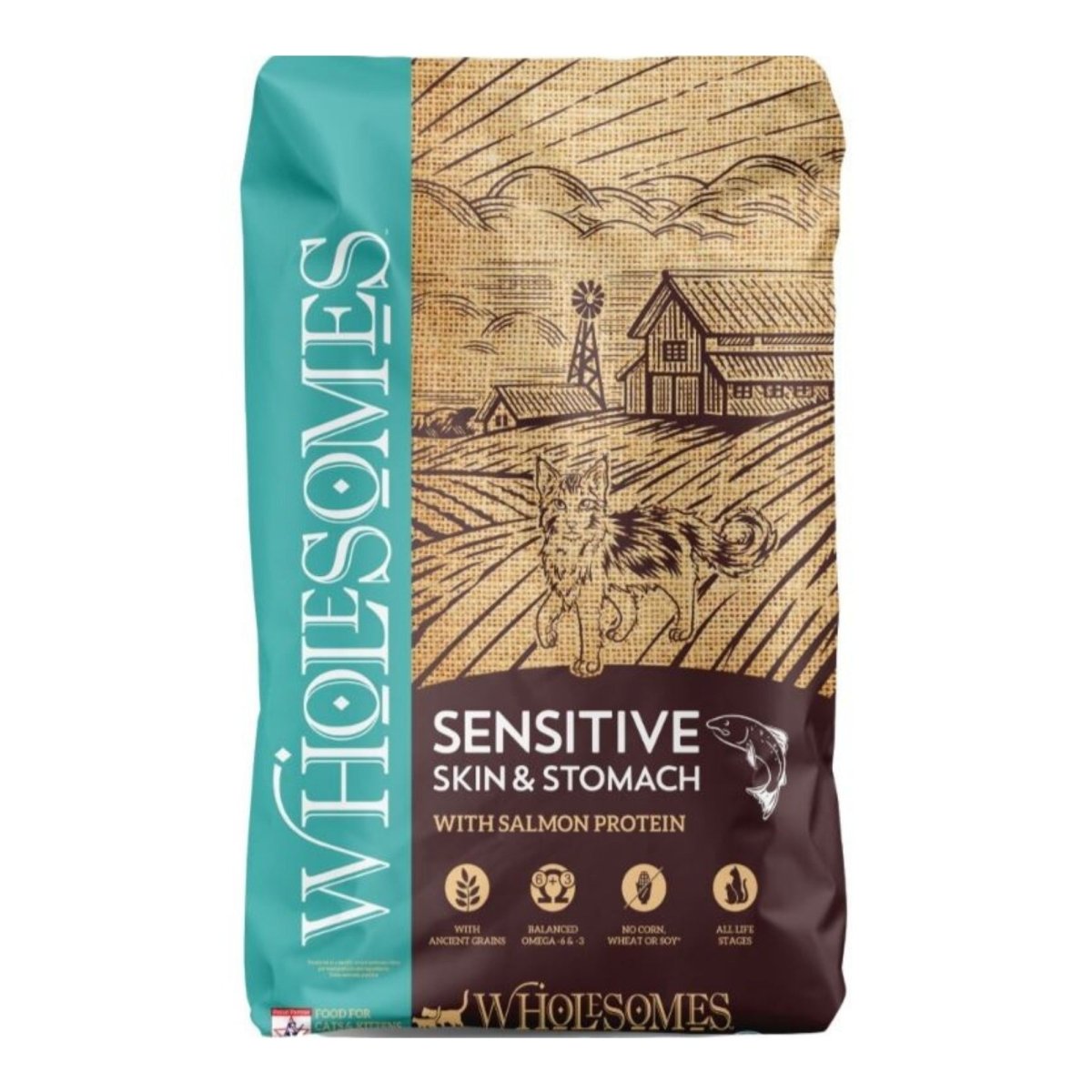 Wholesomes Sensitive Skin & Stomach w/Salmon Protein Dry Cat Food 10lb - Pets Perfect