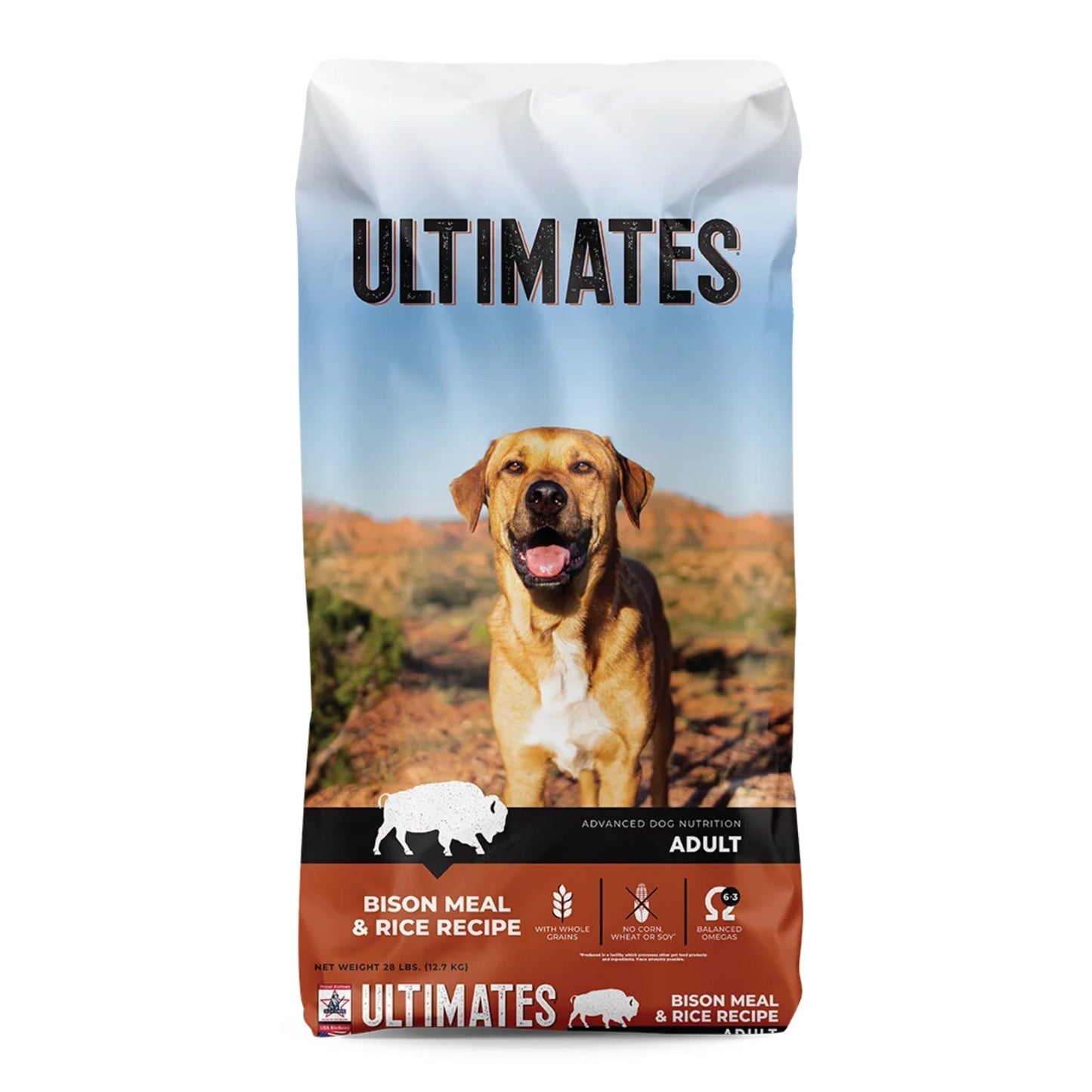 Ultimates Dry Dog Food Bison & Rice 28 lb