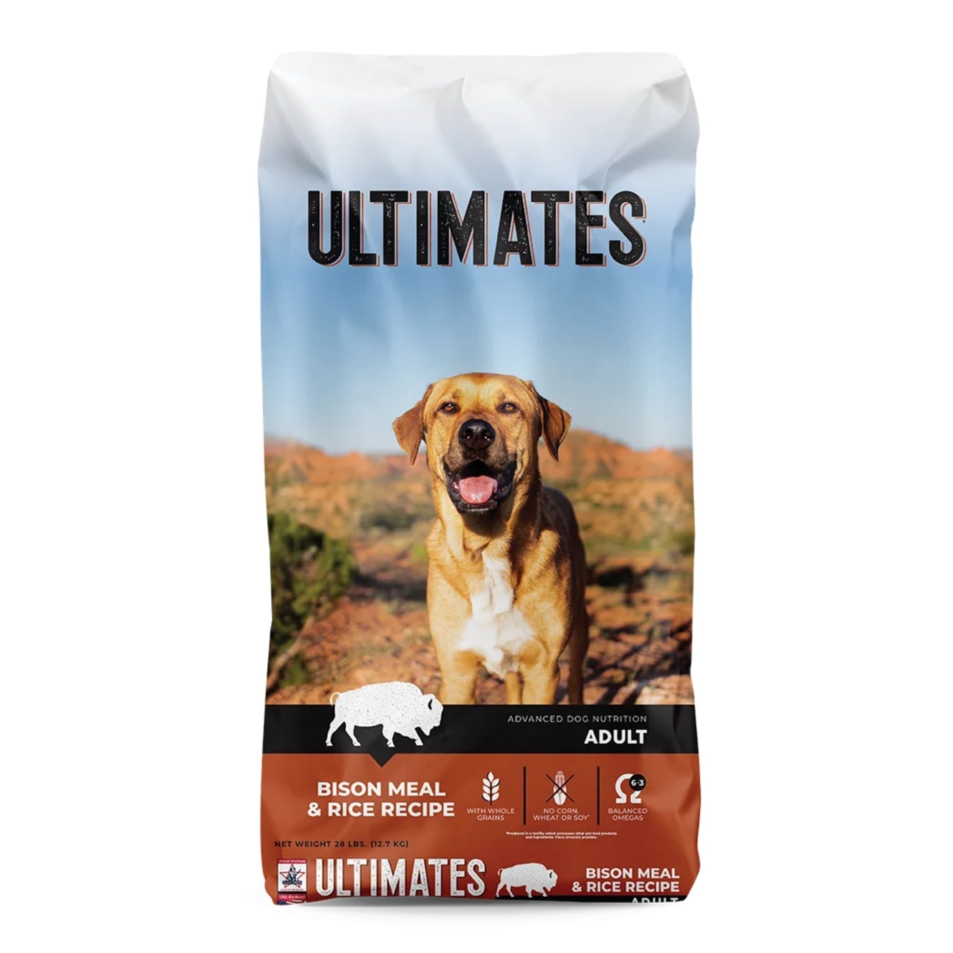 Ultimates Dry Dog Food Bison & Rice 28 lb