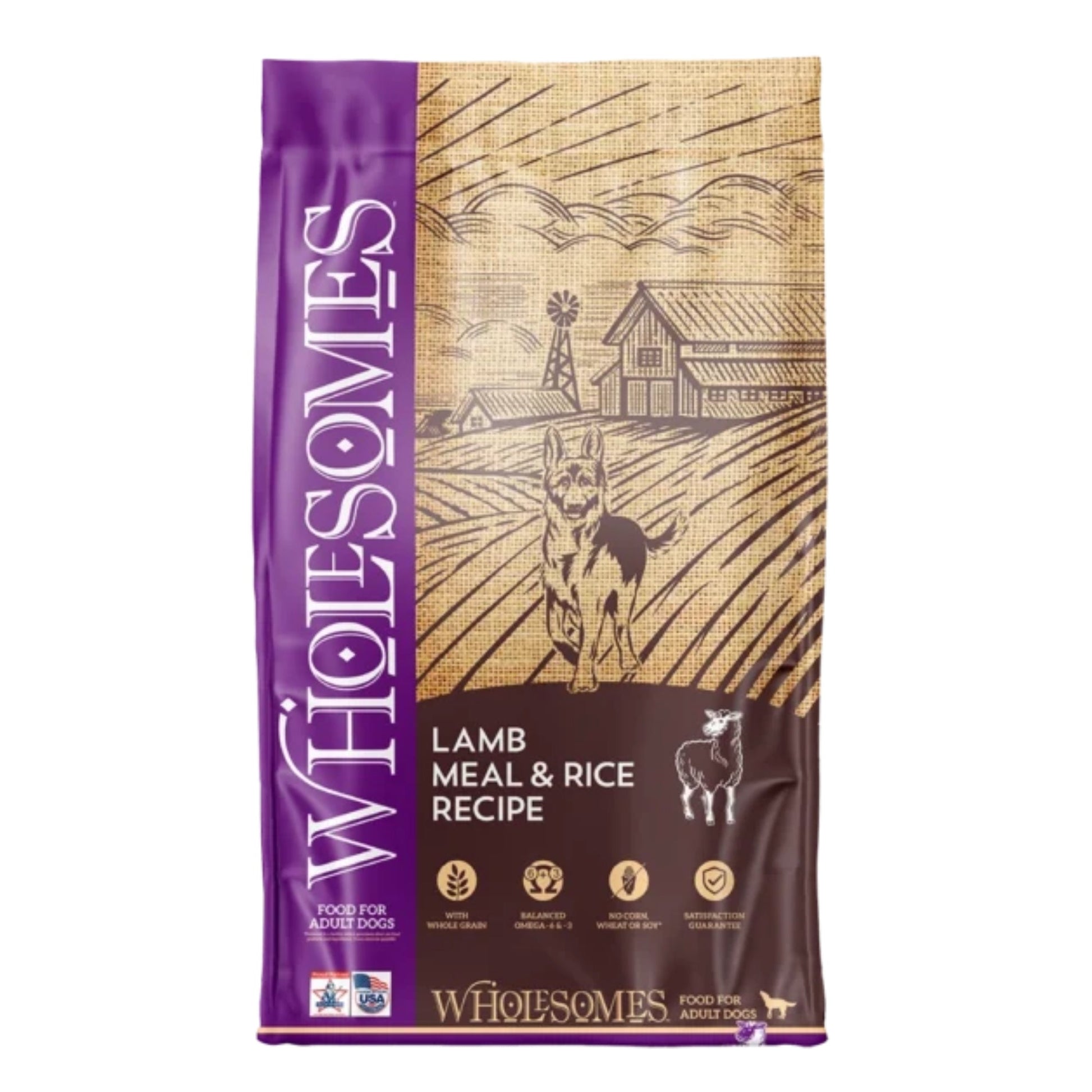 Wholesomes Dry Dog Food Lamb Meal & Rice 40 lb