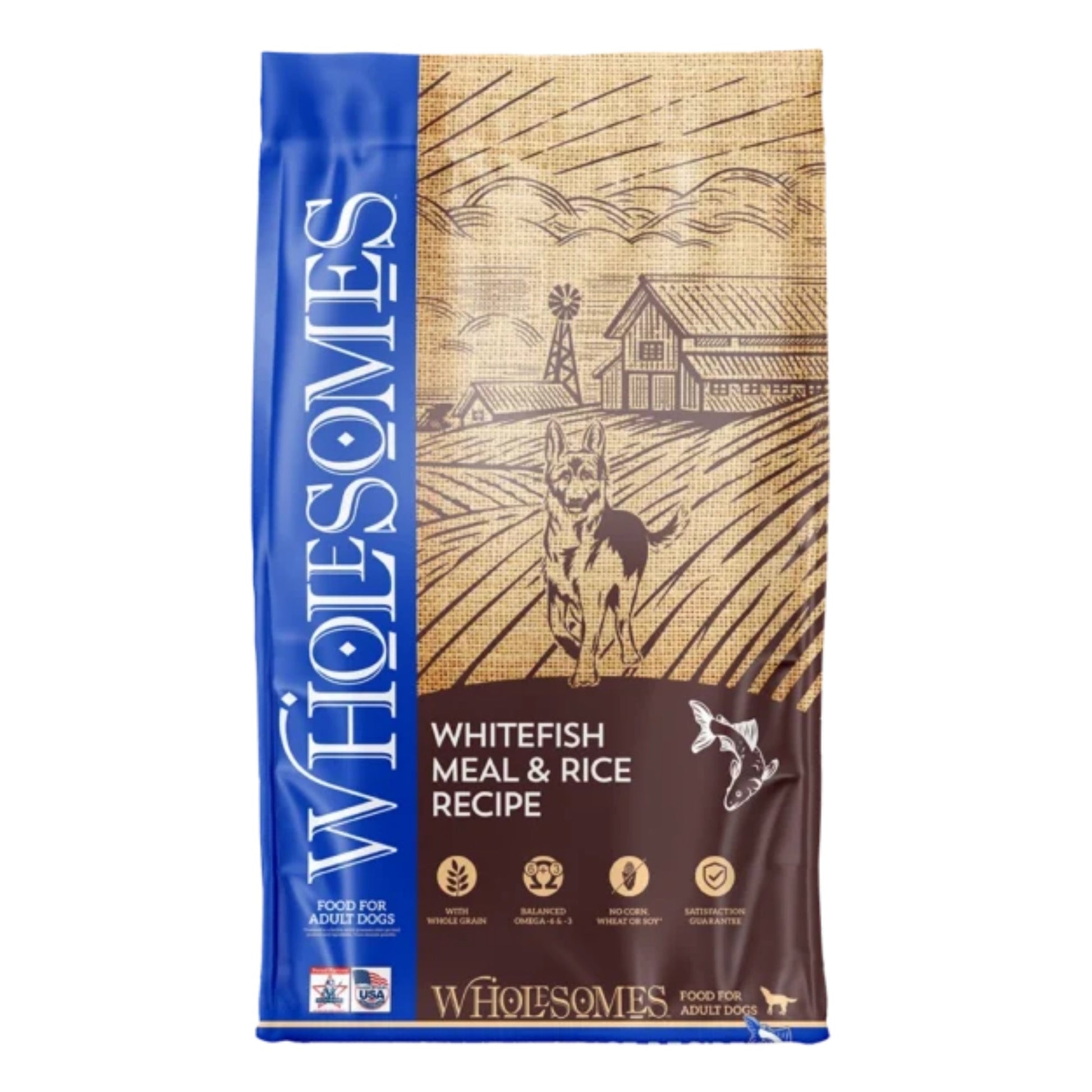 Wholesomes Dry Dog Food Fish Meal & Rice 40 lb