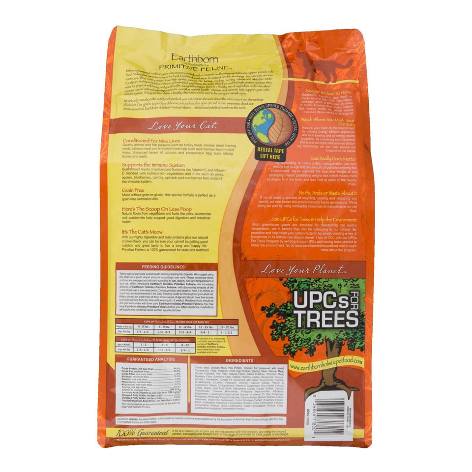 Earthborn Holistic Primitive Feline Grain-Free Dry Cat Food 5 lb, view 2