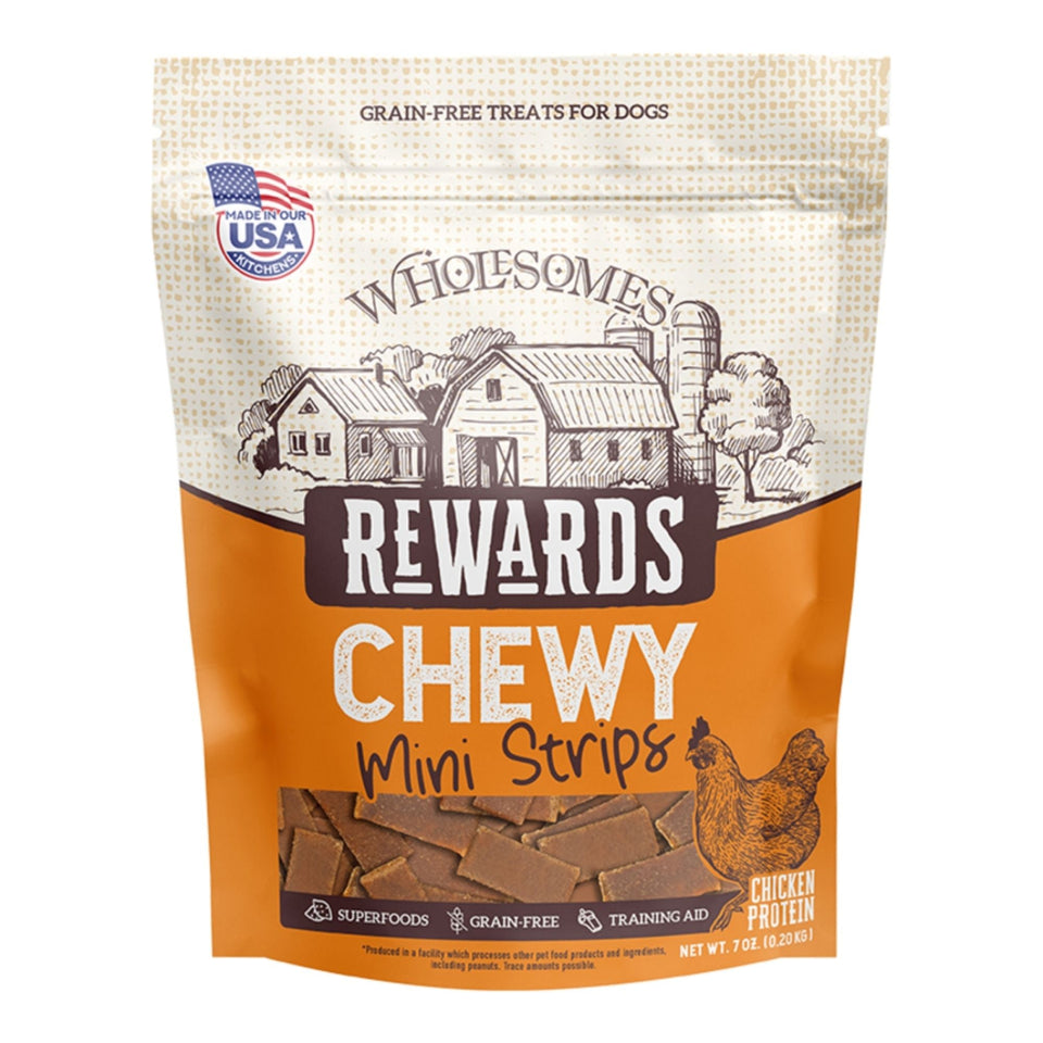 Sportmix Dog Wholesomes Rewards Chewy Chicken Mini Strips 7oz.