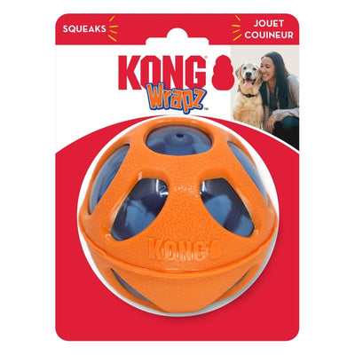 KONG Wrapz Dog Toy Ball Orange Large