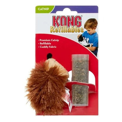 KONG Refillables Catnip Hedgehog Cat Toy Brown
