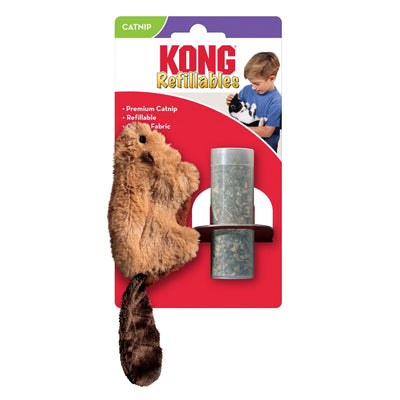 KONG Refillables Catnip Beaver Cat Toy Brown 1ea/One Size Default Title