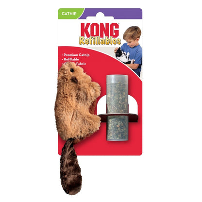 KONG Refillables Catnip Beaver Cat Toy Brown 1ea/One Size - Pets Perfect