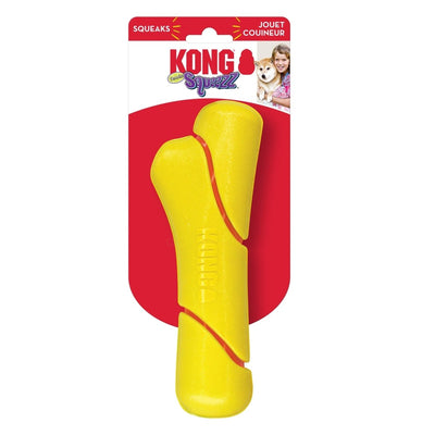 KONG Squeezz Tennis Stick Dog Toy Yellow Large