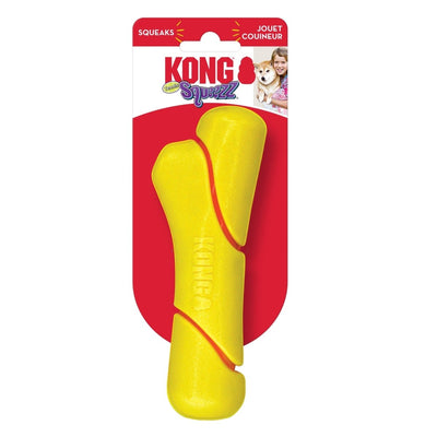 KONG Squeezz Tennis Stick Dog Toy Yellow Medium