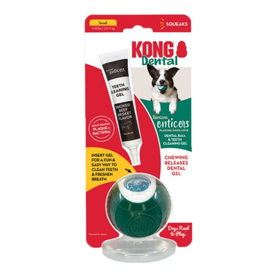 KONG Dental Ball with TropiClean Teeth Cleaning Gel, Honey Chicken