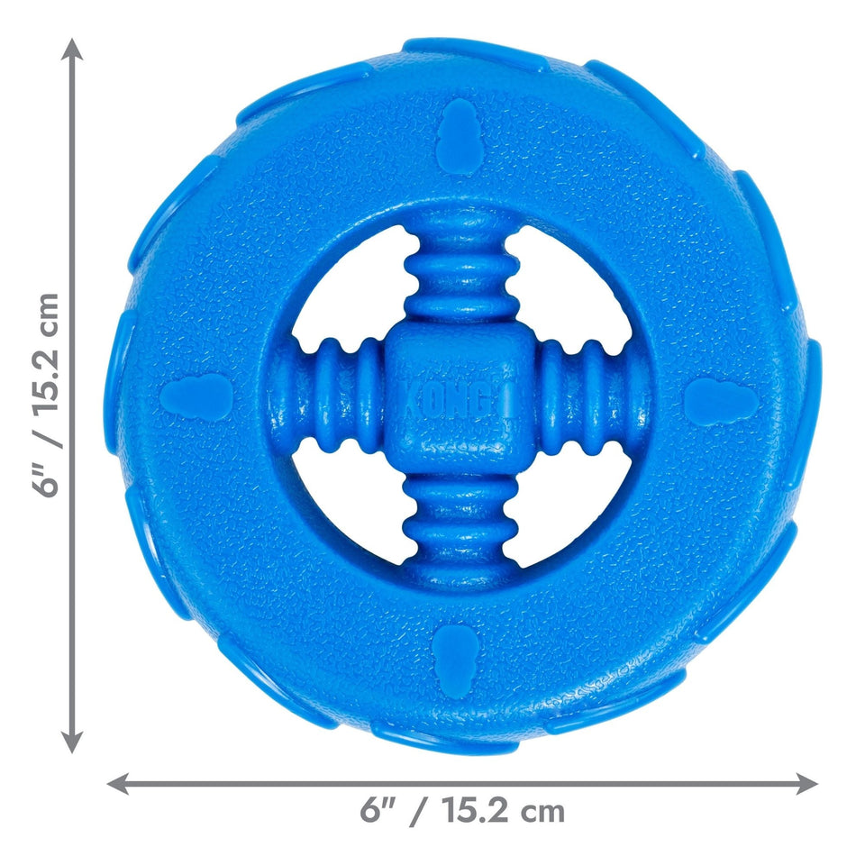 KONG Squeakz Wheel Dog Toy Blue 1ea/MD