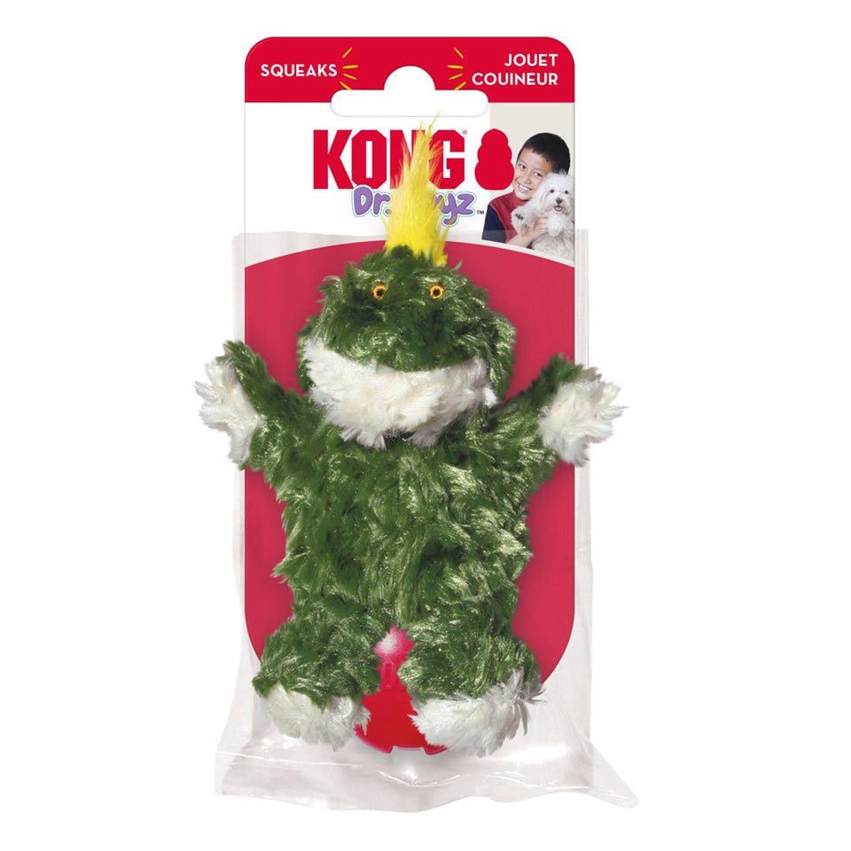 KONG Unstuffed Dog Toy Frog with Squeaker X-Small