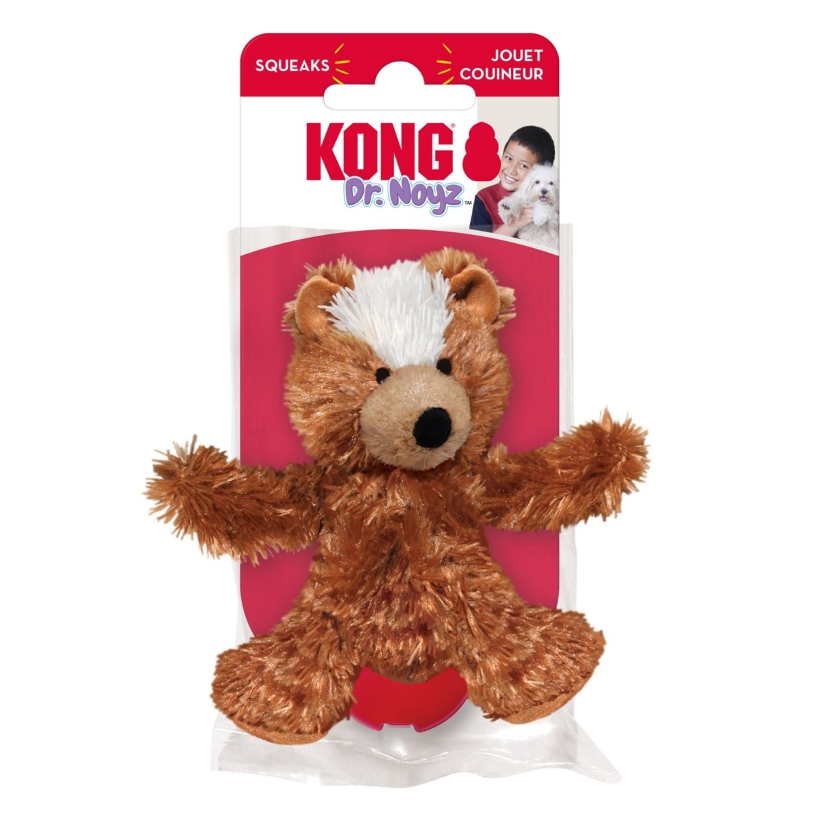 KONG Unstuffed Dog Toy Teddy Bear with Squeaker 1ea/XS - Pets Perfect