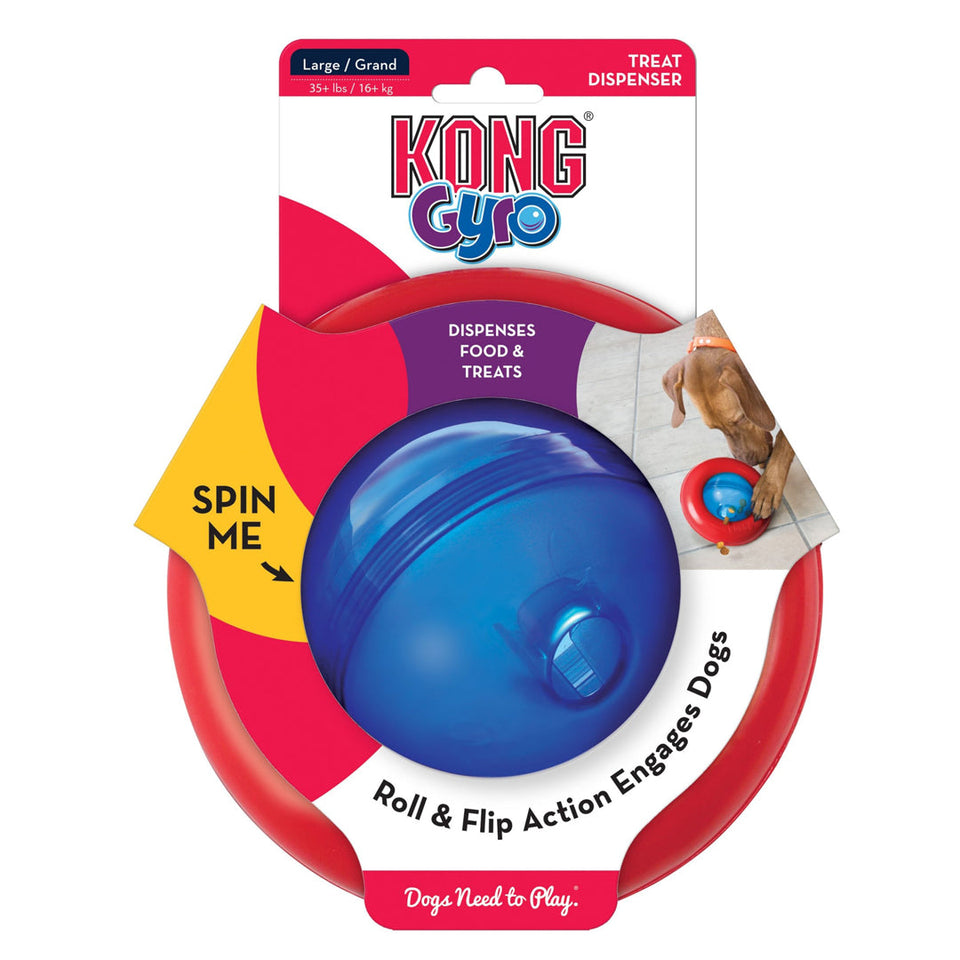 KONG Gyro Treat Dispenser Dog Toy Red/Blue Large