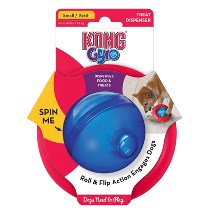 KONG Gyro Treat Dispenser Dog Toy – Small, Red & Blue - Pets Perfect