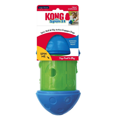 KONG Spin It Treat Dispenser Dog Toy Green/Blue Large
