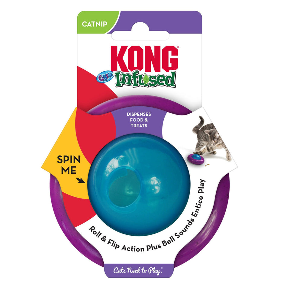 KONG Infused Gyro Cat Toy Cat Treat Dispenser Purple, 2-Count