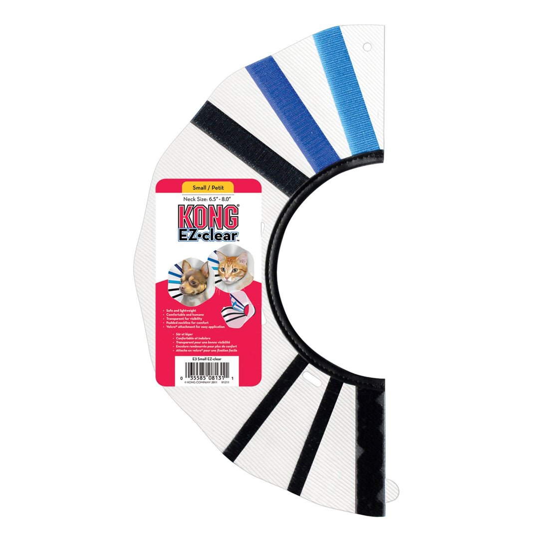 KONG E - Collar Clear/Blue/Black 1ea/SM - Pets Perfect