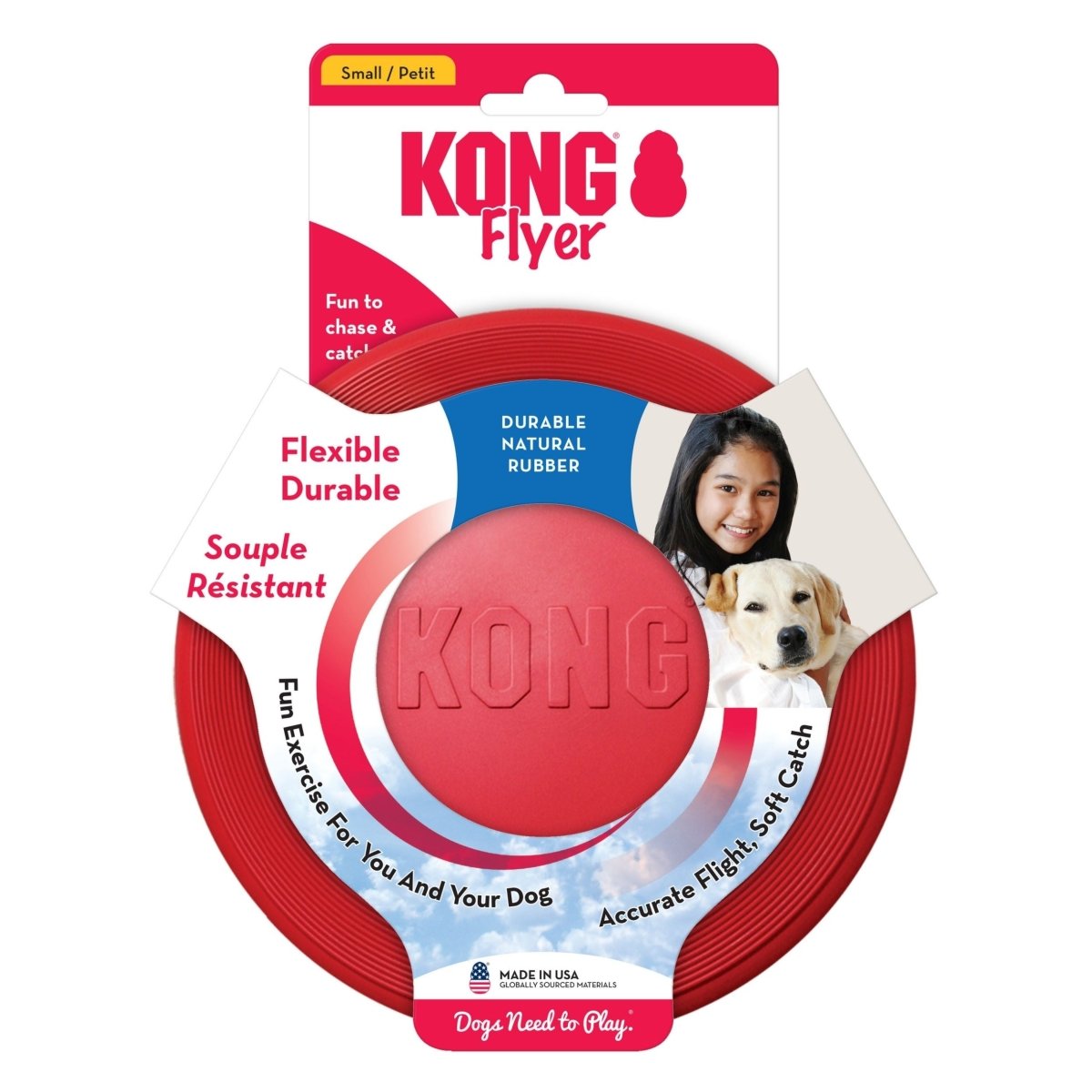 KONG Flyer Dog Toy Red 1ea/SM - Pets Perfect