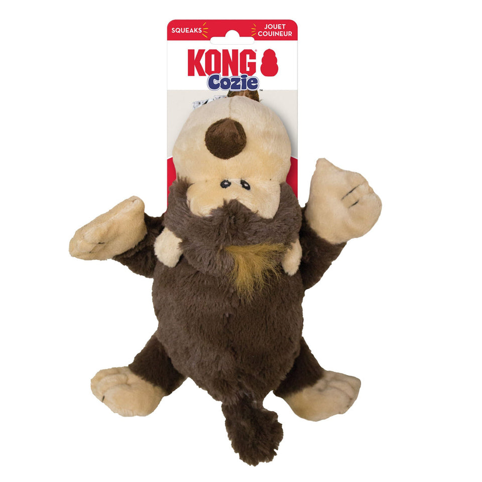 KONG Cozie Spunky Monkey Plush Dog Toy, Brown Medium