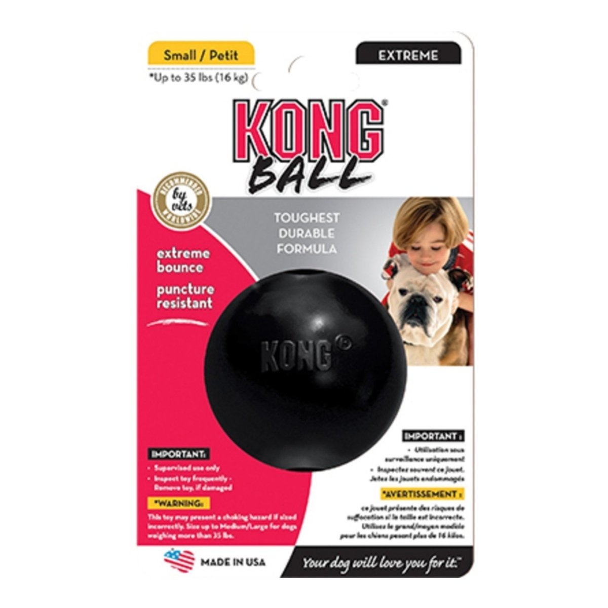 KONG Extreme Ball Dog Toy – Black | Small - Pets Perfect
