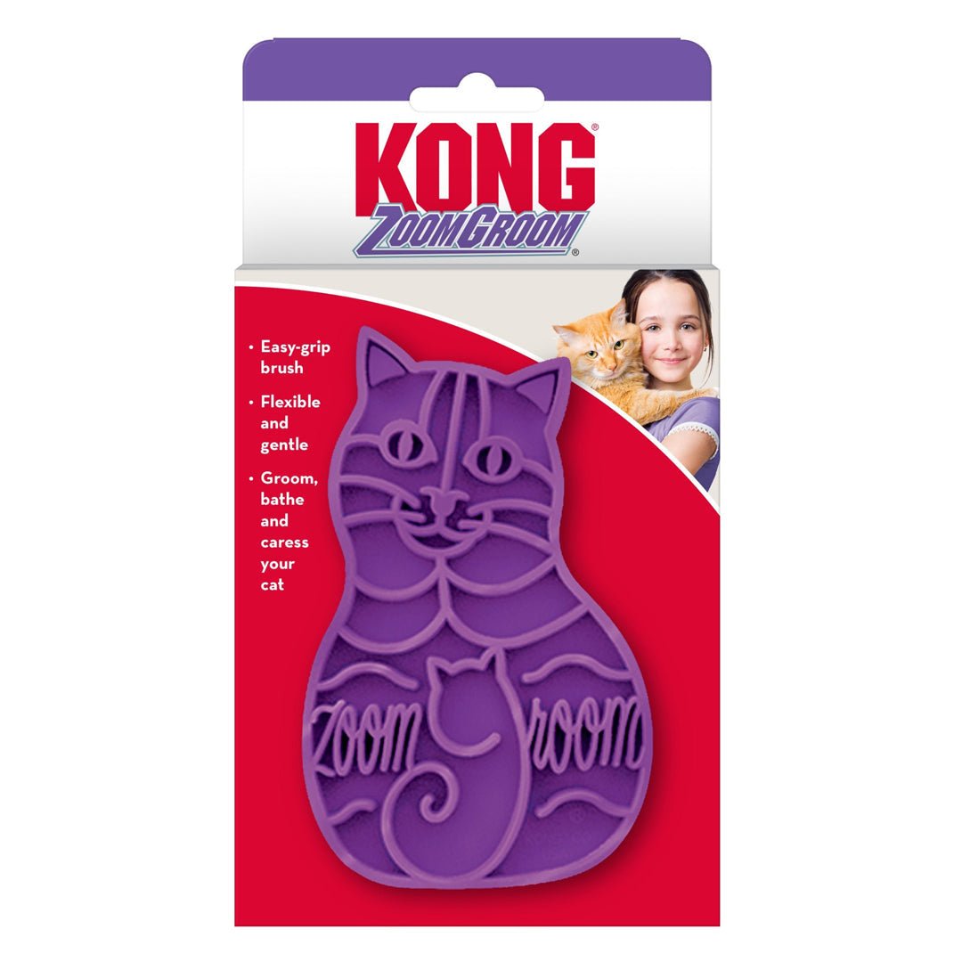 KONG Cat Zoomgroom Purple 1ea/One Size - Pets Perfect