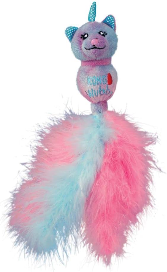 KONG Wubba Caticorn Cat Toy Pink/Light Blue, view 2