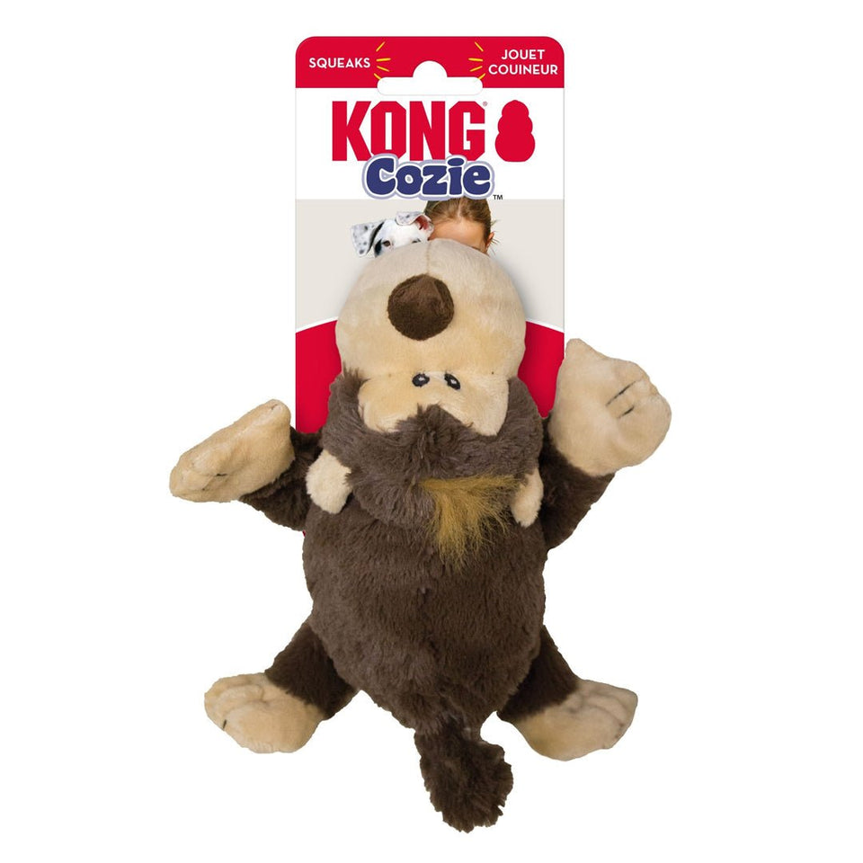 KONG Cozie Spunky Monkey Plush Dog Toy Brown Small, view 2