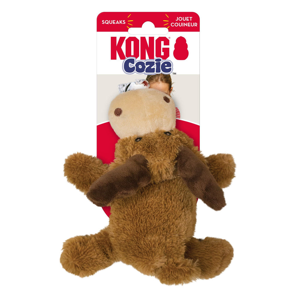 KONG Cozie Marvin Moose Plush Dog Toy, Brown Small