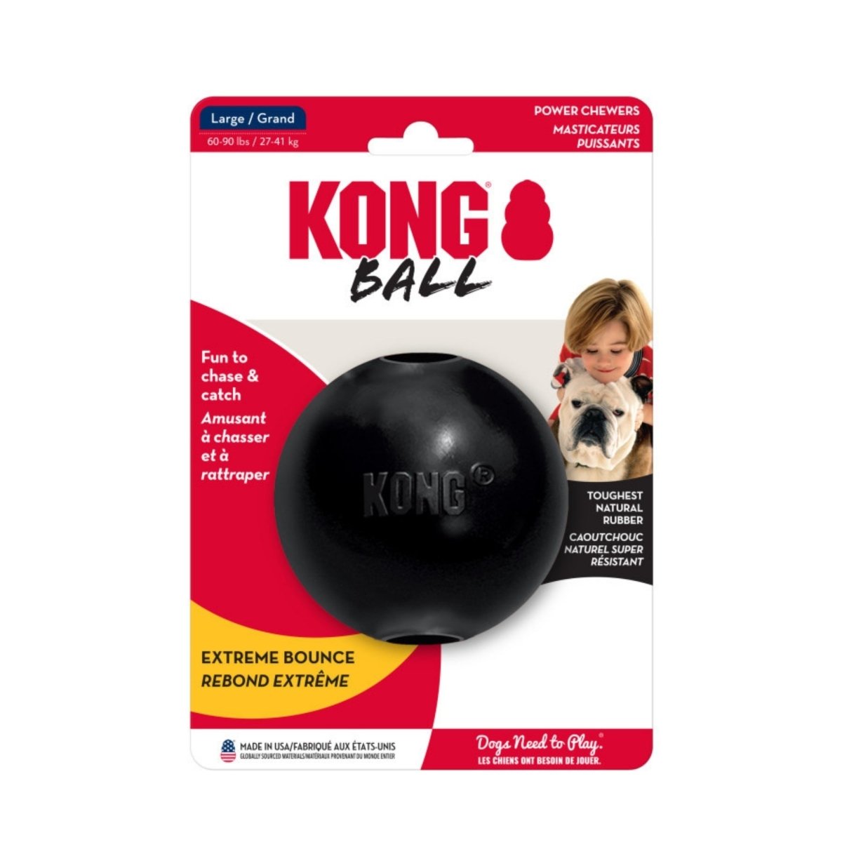 KONG Extreme Ball with Hole – Black | Medium/Large - Pets Perfect