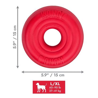 KONG Donut Natural Rubber Chew & Fetch Dog Toy | Large/X - Large - Pets Perfect