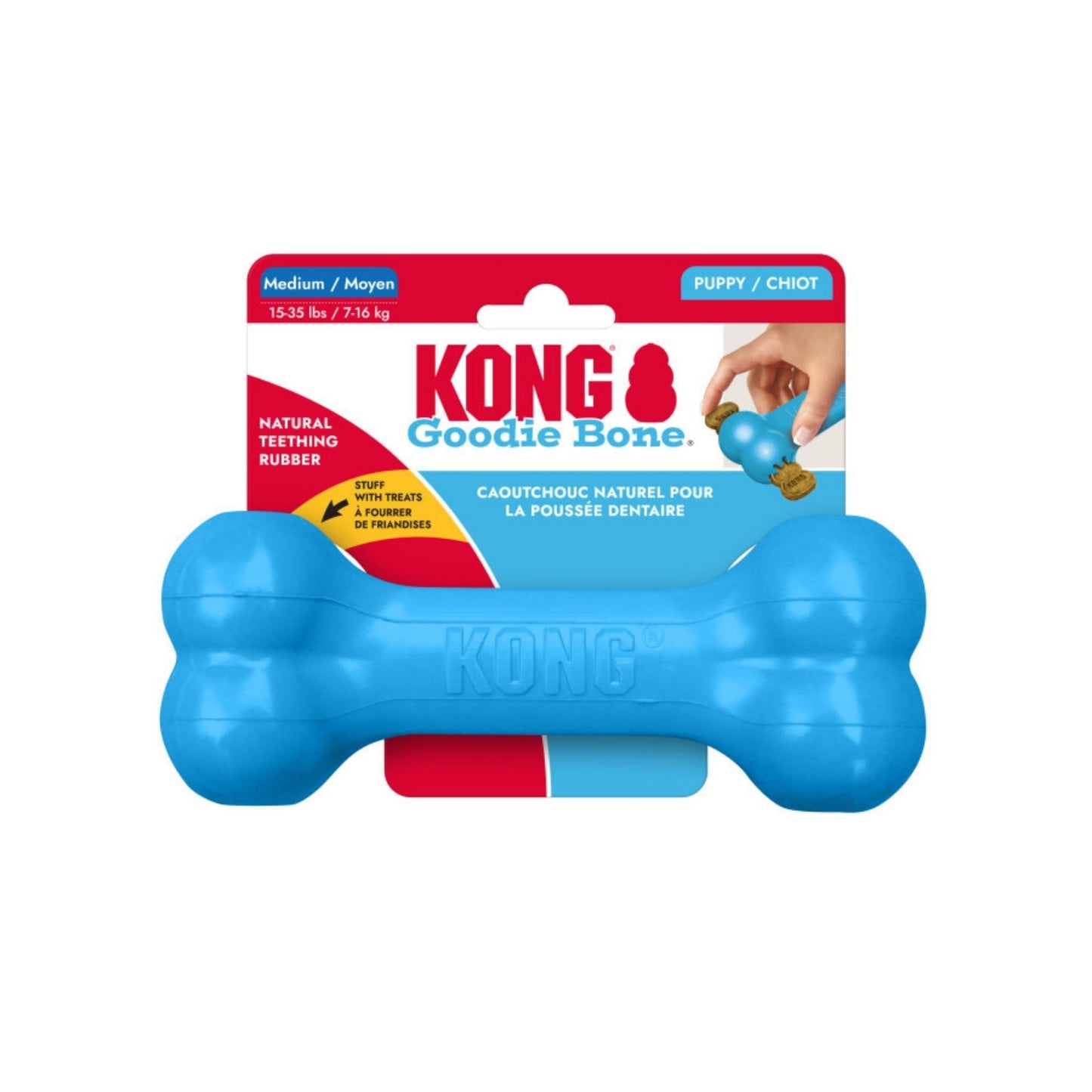 KONG Goodie Bone Puppy Dog Toy Blue, Medium