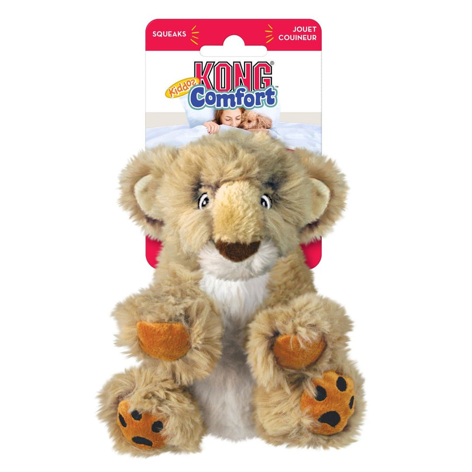 KONG Comfort Kiddos Lion Plush Dog Toy Tan X-Small