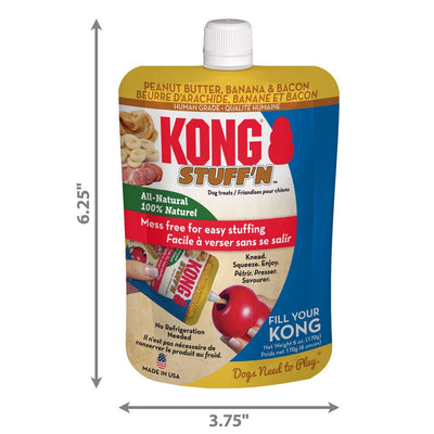 KONG Stuff'N Dog Treat Paste Pouch Peanut Butter, Bacon & Banana 6 oz