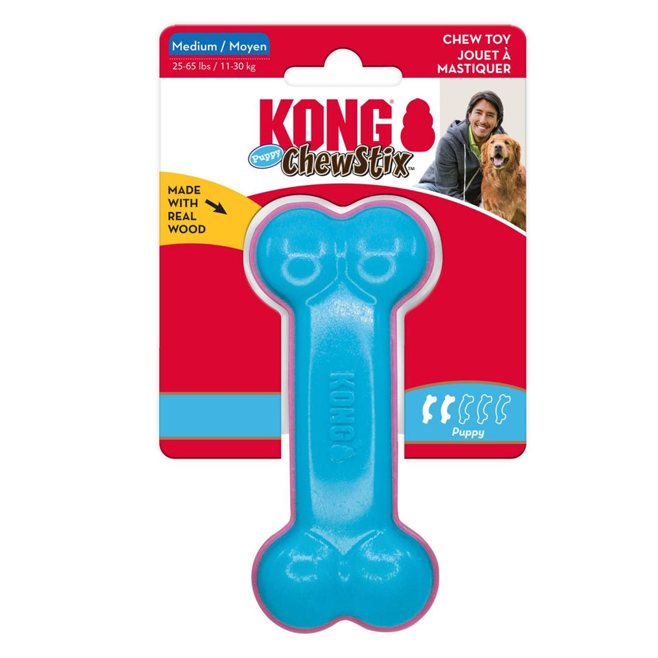 KONG ChewStix Puppy Curved Bone Dog Toy, Medium (2 ct)