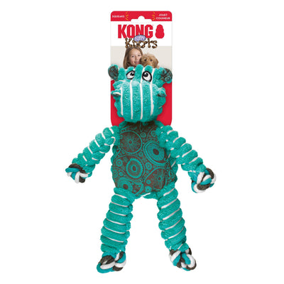 KONG Floppy Knots Hippo Dog Toy, Green Medium/Large