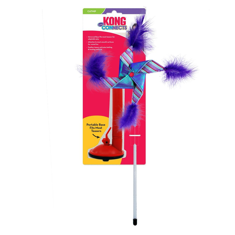 KONG Connects Switch Teaser Pinwheel Cat toy Blue/Purple