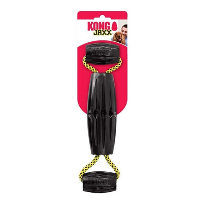 KONG Jaxx Triple Barrel Tug Dog Toy - Large, Black & Yellow