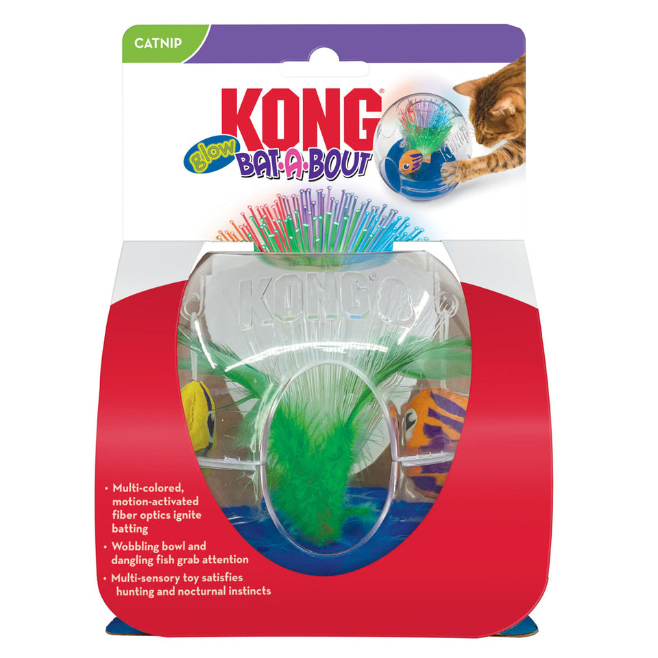KONG Bat-A-Bout Glow Aquarium Cat Toy Medium